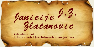 Janićije Zlatanović vizit kartica